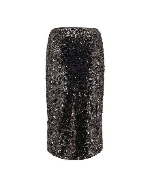 Pinko Black Pappacieca Pencil Skirt With Sequins