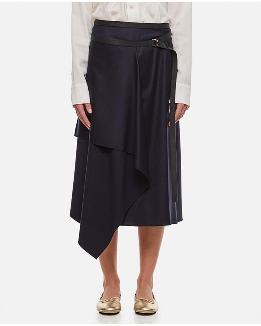 Fendi Black Flattened Wool Skirt