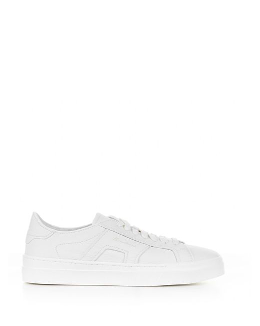 Santoni White Leather Sneaker for men