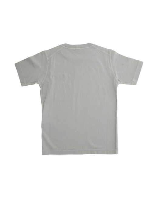 Stone Island Gray T-Shirt With Round Neck And Logo Patch Cotton T-Shirts for men
