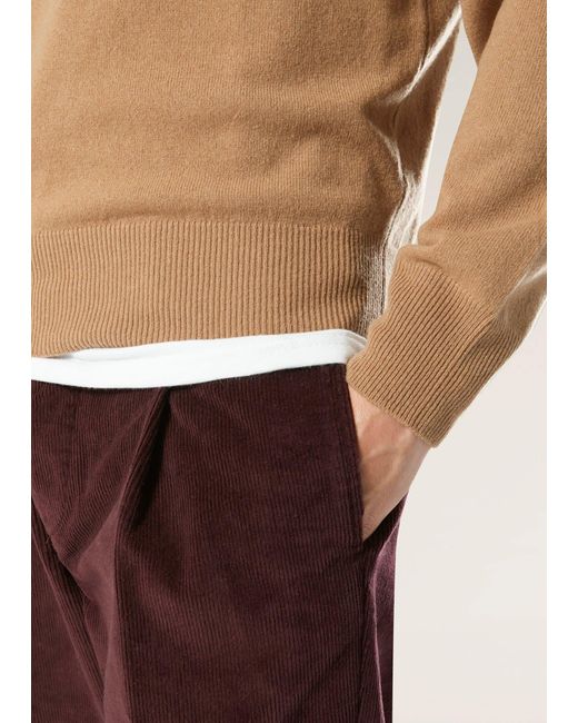 Doppiaa Red Aantioco Burgundy Pleated Stretch Cotton-Corduroy Trousers for men