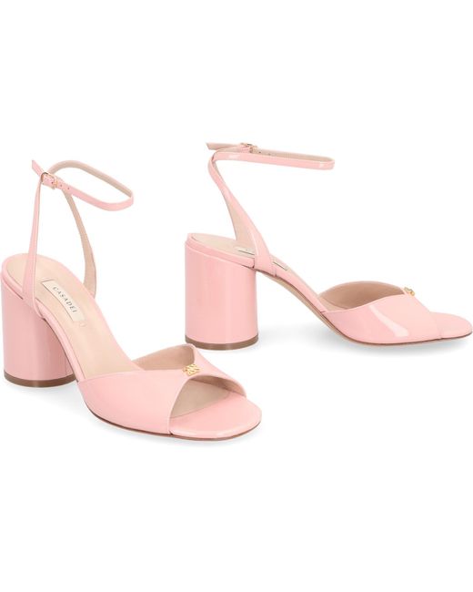 Casadei Pink Tiffany Patent Leather Sandals