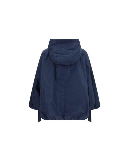 Max Mara Blue Polyester Trench Coat Clothing