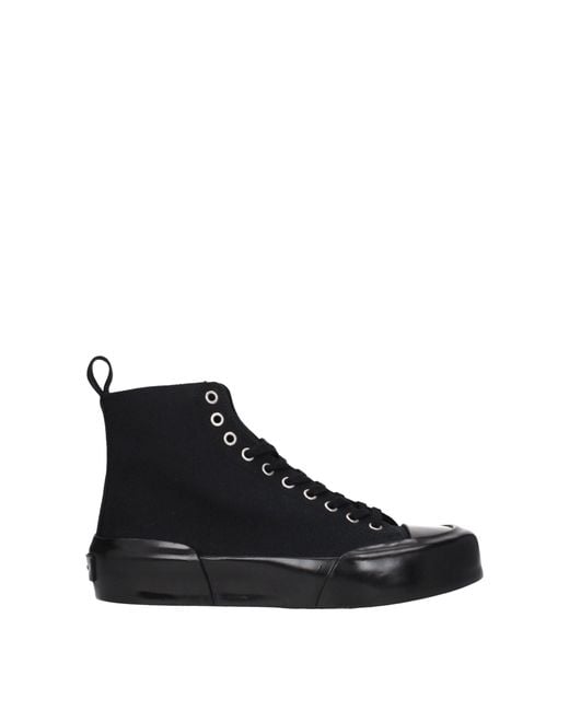 Jil Sander Black Canvas High Top Sneakers