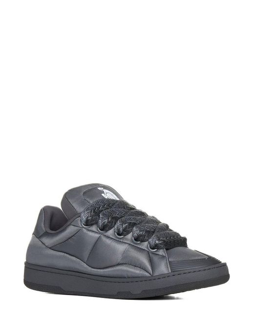 Lanvin Gray Round Toe Lace-up Sneakers for men
