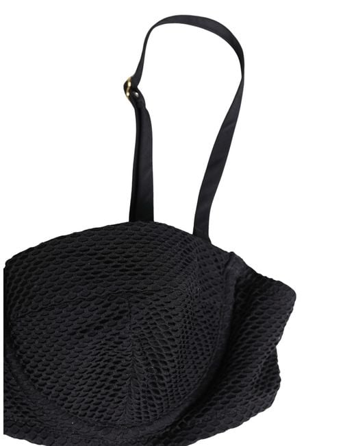 Dolce & Gabbana Black Nylon Padded Balconnet Brassiere Underwear Elastane Clothing