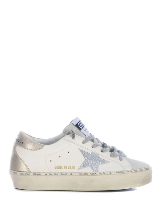 Golden Goose Deluxe Brand White Sneakers Hi Star Made Of Leather