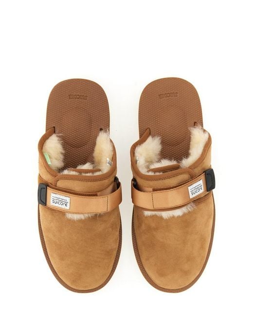 Suicoke Brown Suede Sandals Leather Nylon for men