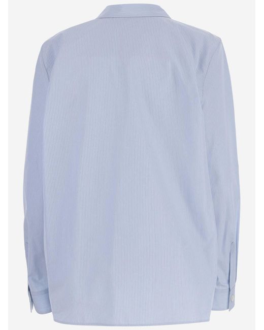Jil Sander Blue Shirt Striped Cotton