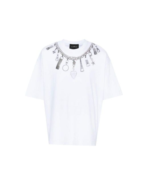 John Richmond White T-Shirt With Decorative Print for men