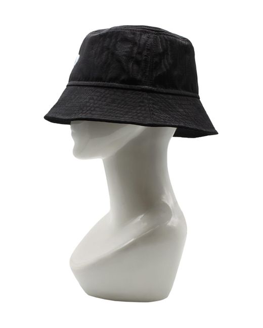 MARINE SERRE Black Regenerated Moire Bucket Hat Accessories