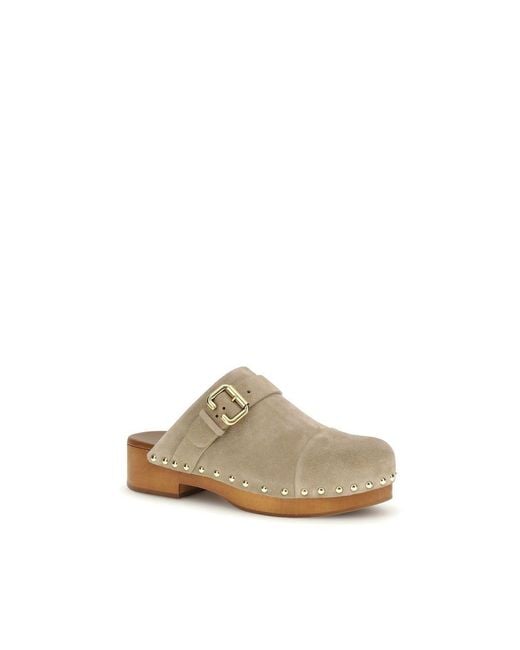 Chloé Natural Calf Leather Bos Taurus Clogs