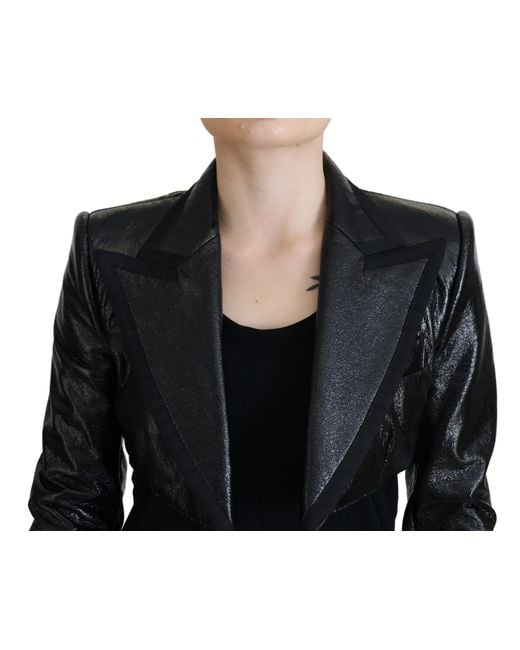 Dolce & Gabbana Black Elegant Cropped Designer Jacket