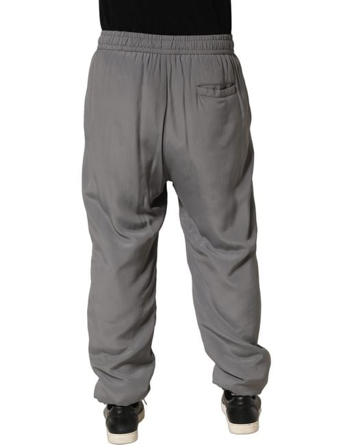 Dolce & Gabbana Gray Cotton Jogger Sweatpants Trouser Pants for men