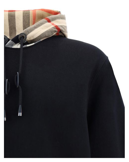 Burberry Blue Samuel Hoodie Cotton Sweatshirts for men