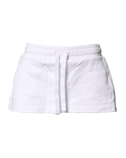 Dolce & Gabbana Blue Cotton Blend Mid Waist A-Line Mini Skirt Co+Pl