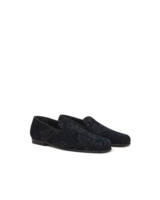 Etro Black Leather Slip-On Loafers for men