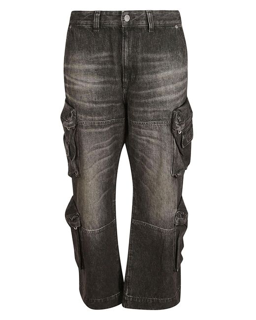 DIESEL Gray Cargo Jeans for men