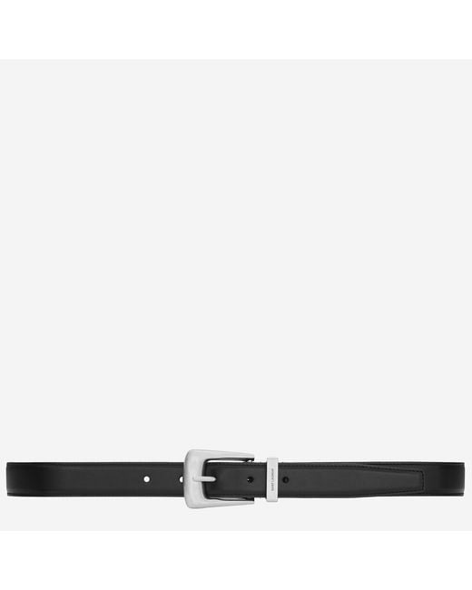 Saint Laurent Black Smooth Leather Belt Calfskin for men