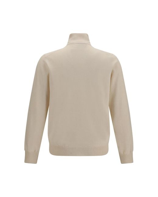 Brunello Cucinelli White Turtleneck Sweater Kashmir/Capra Hircus for men