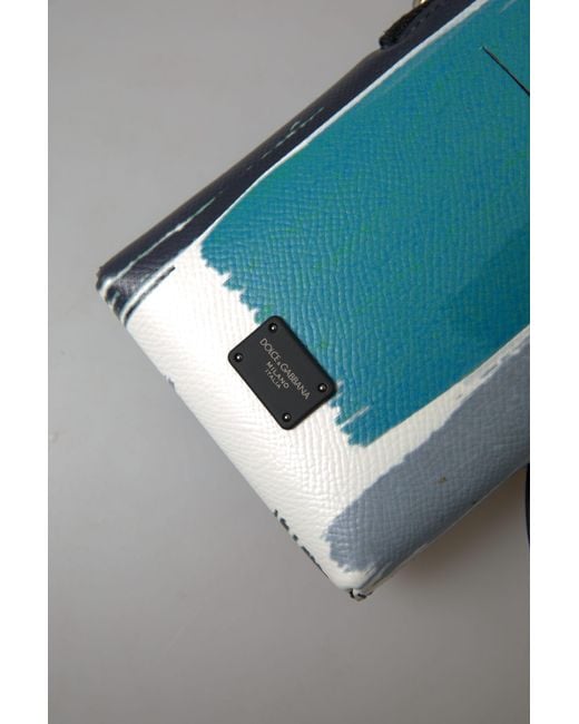 Dolce & Gabbana Blue Leather Purse Crossbody Sling Phone Bag And for men