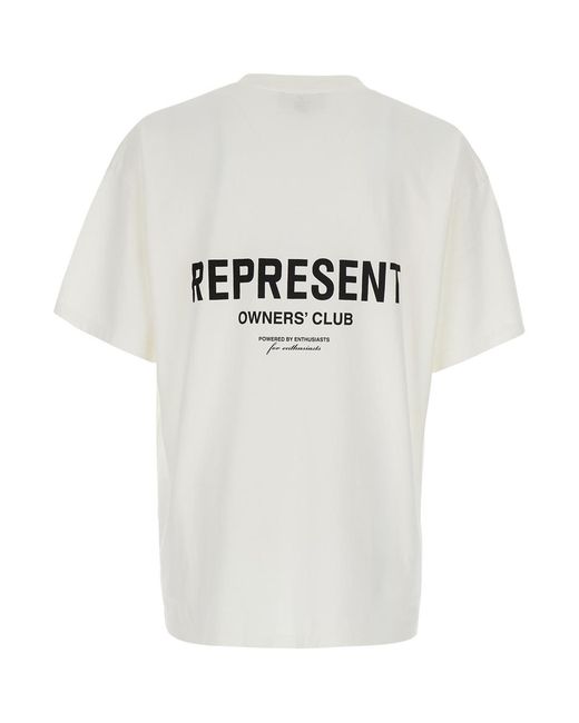 Represent White T-Shirt Crew Neck Cotton T-Shirts for men