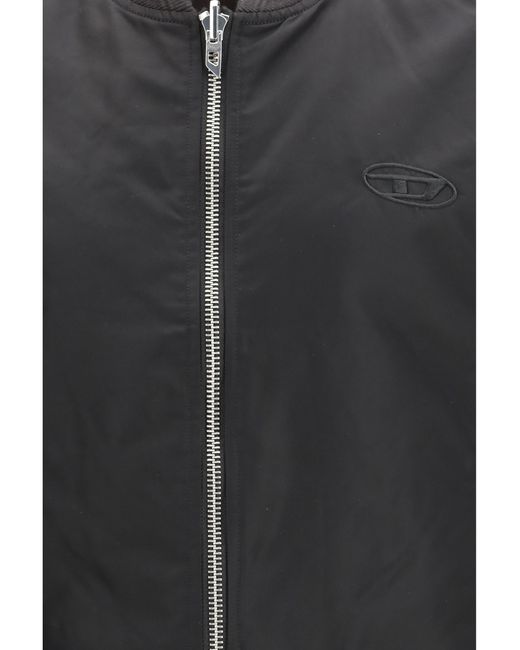 DIESEL Black W-Type-D1 Gilet Polyamide Jacket for men