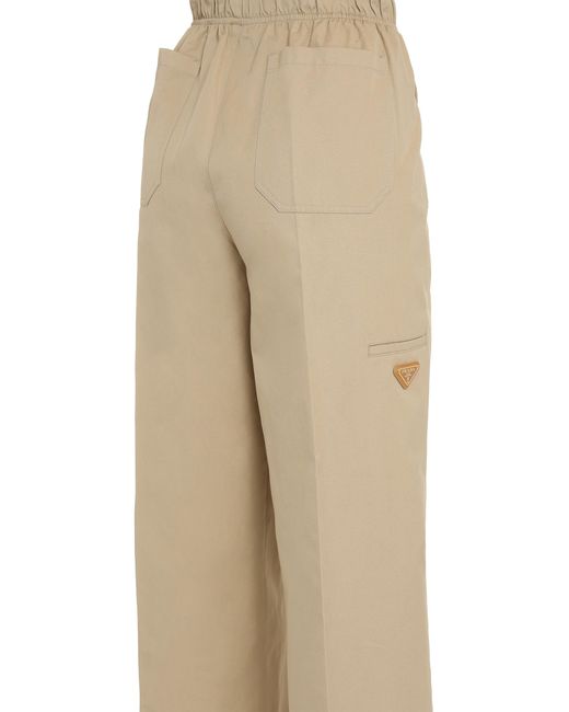 Prada Natural Cotton Wide-Leg Pant