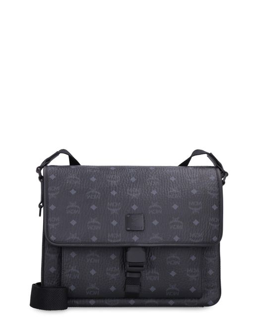MCM Leather Klassik Visetos Messenger Bag in Black for Men Lyst