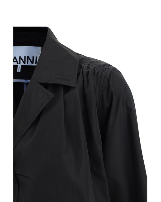 Ganni Black Summer Trench Coat