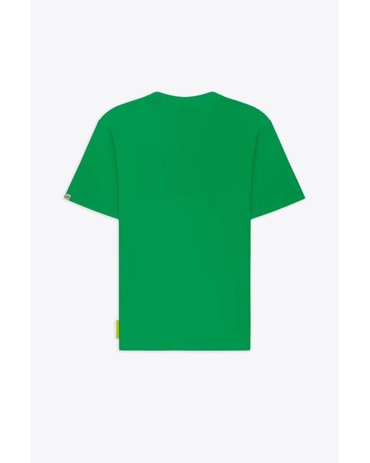 Barrow Green Jersey T-Shirt Emerald Cotton T-Shirt With Teddy Bear Front Print