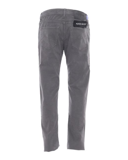 Jacob Cohen Gray 5 Pockets Pants Cotton Elastane Jean for men