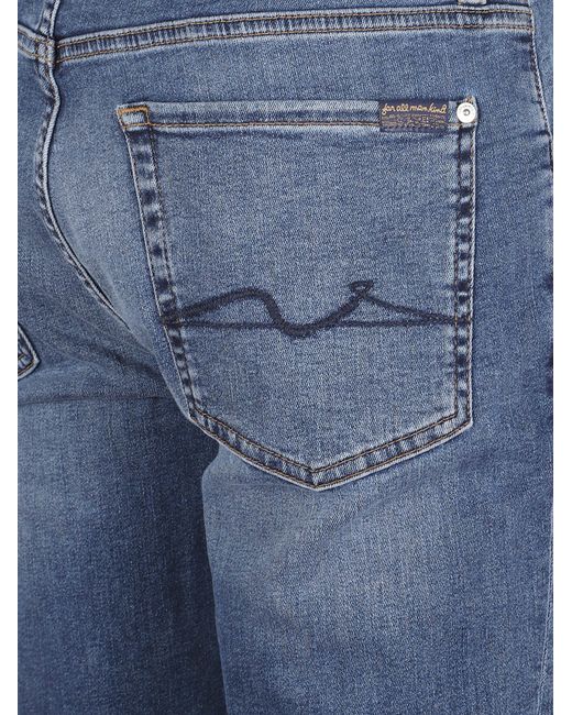 7 For All Mankind Blue Slimmy Fit Jeans With Elastam for men