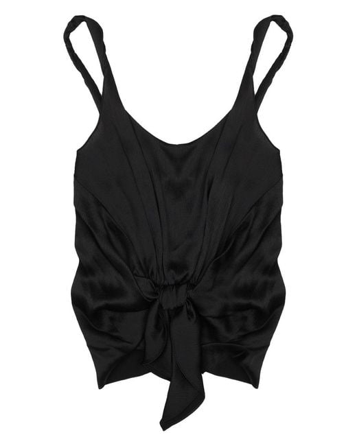 J.W. Anderson Black Silk Cami Annodato Tops