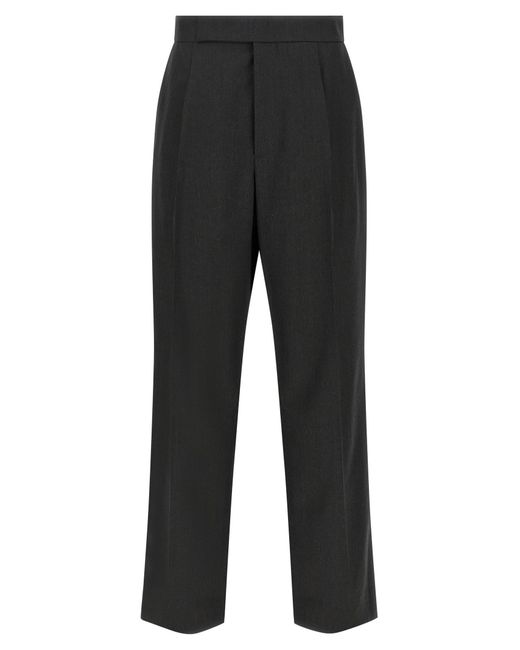 Fear Of God Black Herringbone Patterned Wool Pants With Relaxed Fit for men