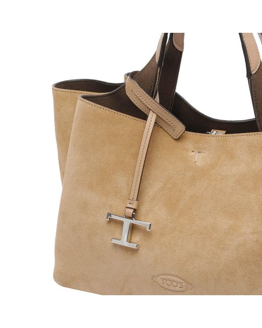 Tod's Brown Mini Handbag With T Timeless Charm