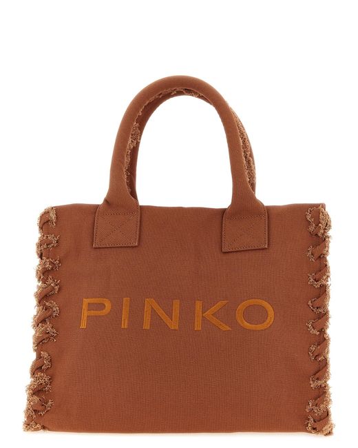 Pinko Brown Medium Beach Shopping Bag