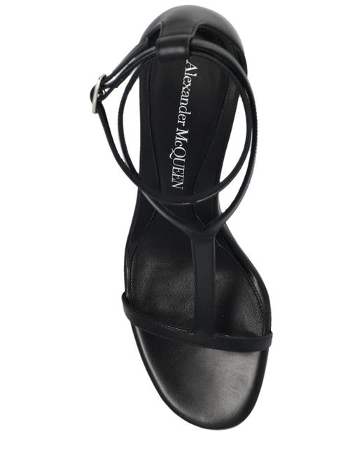 Alexander McQueen Harness Ankle Strap Sandals in Black | Lyst