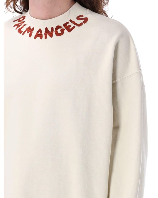 Palm Angels White Seasonal Logo Sweatshirt for men