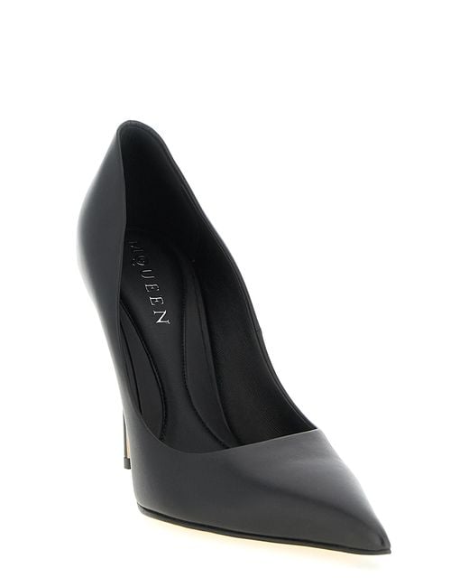 McQueen Black Leather Pumps