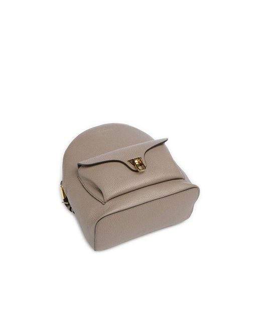 Coccinelle White Backpack Grained Leather Bags Backpacks