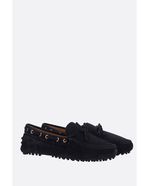 Car Shoe White Suede Driving Loafers
