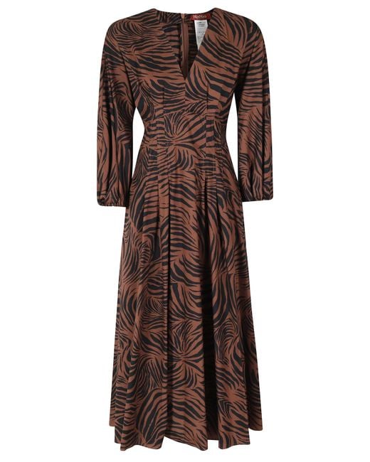 Max Mara Brown Astice Cotone Abito