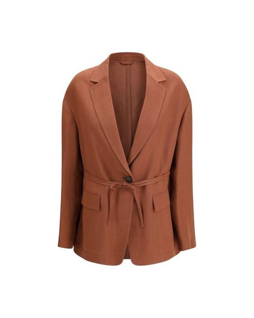 Brunello Cucinelli Brown Multicolor Viscose Blazer
