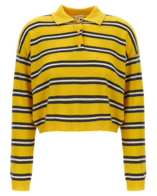 Loewe Yellow Striped Polo Sweater