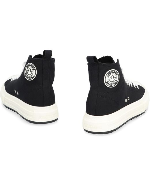 DSquared² Black Canvas High-Top Sneakers for men