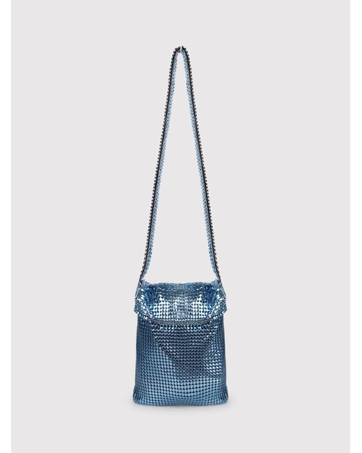 Rabanne Blue Rabanne Shoulder Bag With Metallic Texture