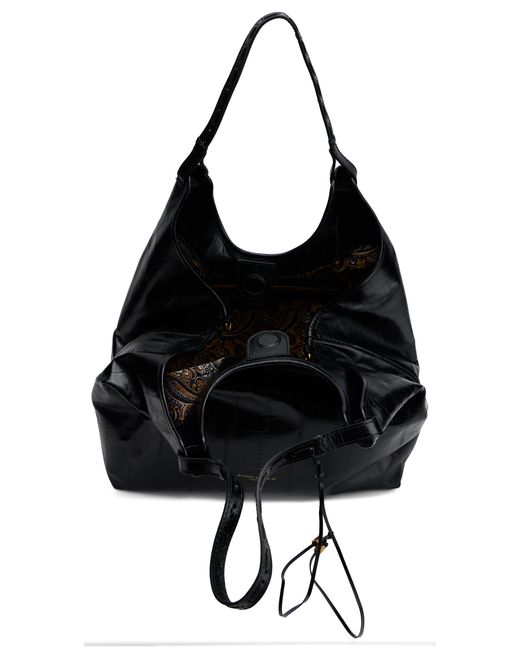 Gianni Chiarini Black Hobo Shoulder Bag Calfskin Tote