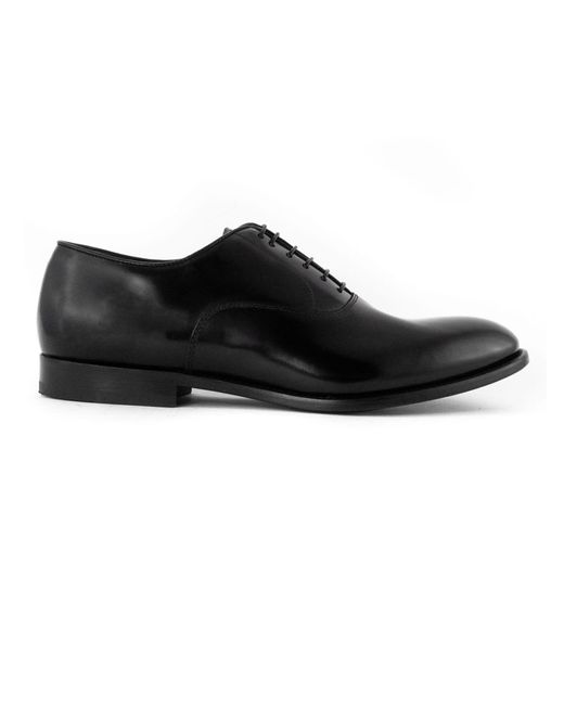 Doucal's Black Oxford Leather Laced Shoes for men