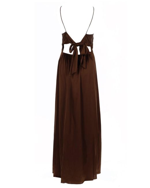 THE GARMENT Brown Long Dress Cata Silk